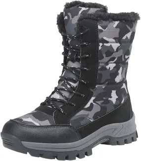 Women's Autumn And Winter Thick Soled Warm Snow Boots Outdoor Camouflage High Top Cotton Winter Lightweight Women