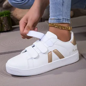 Women's Casual Sneakers - Versatile Slip-On Flats with Hook-and-loop Fastener Closure, Waterproof Faux Cover, Breathable Mesh Lining for All Seasons