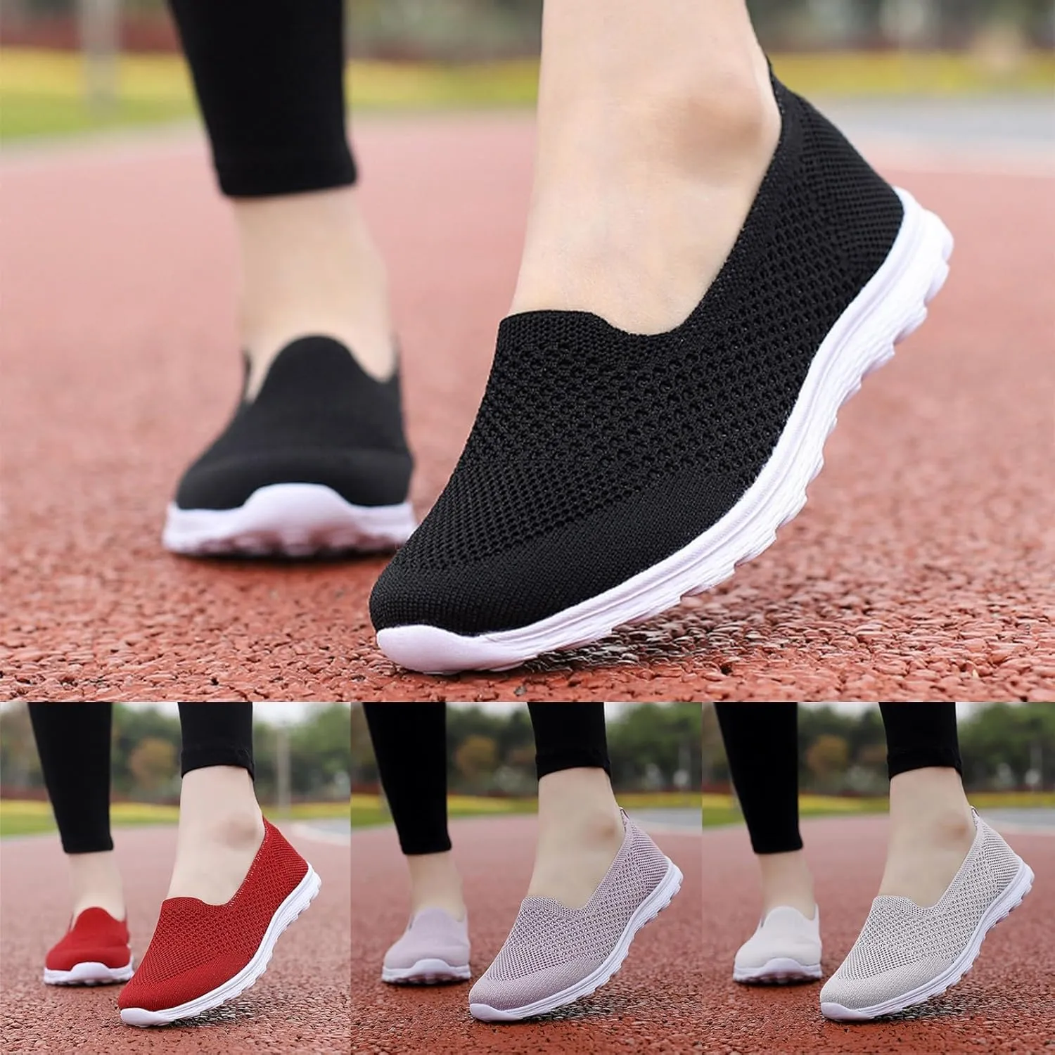 Women's Orthopedic Breathable Sneakers, Fashion Sport Slip on Non Slip Mesh Casual Running Lightweight Shoes with Arch Support, Premium Comfortable Walking Sneakers