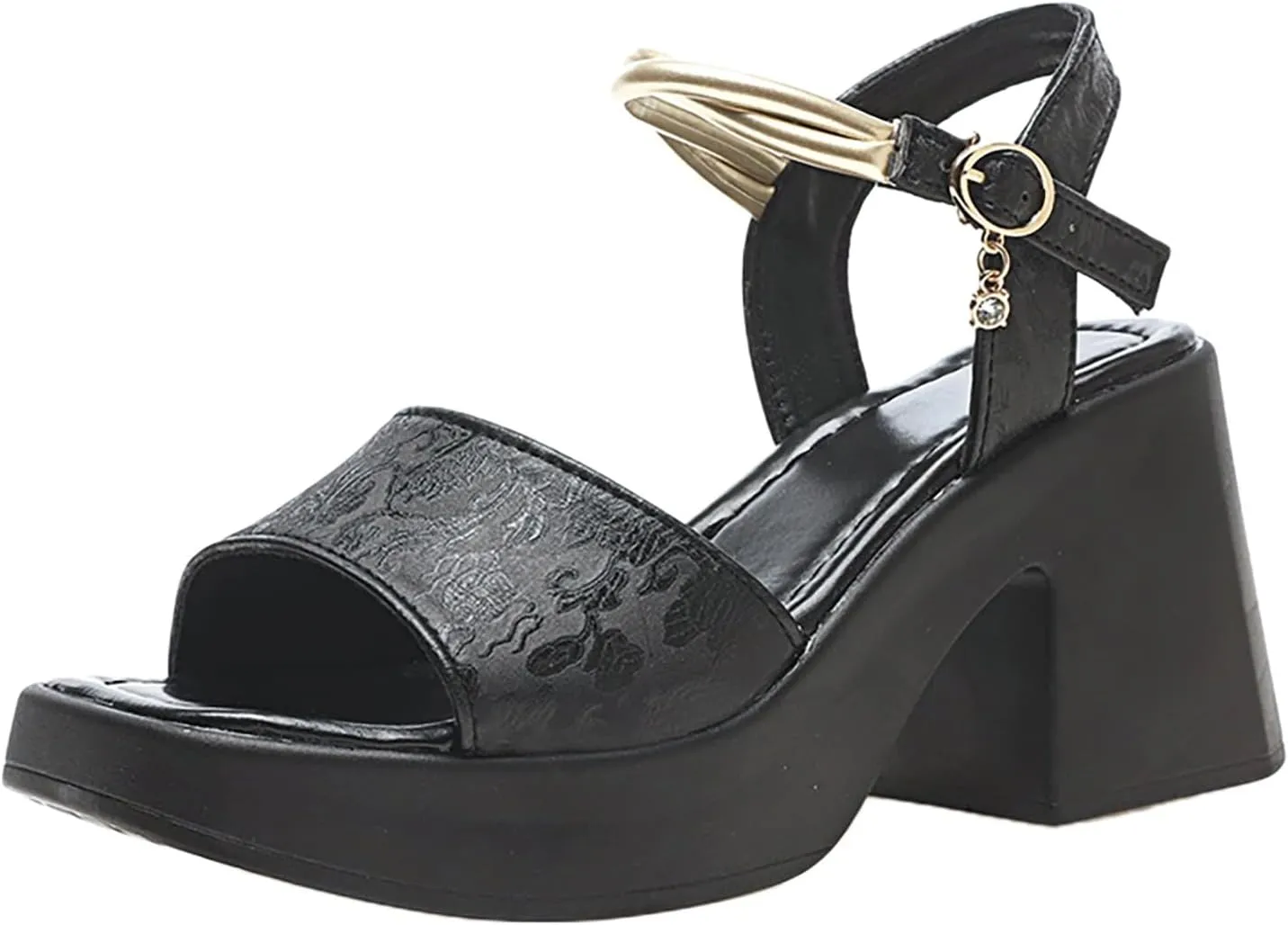 Women's Thick Bottom Chunky Heel High Heel One Strap Casual Sandals Womens Sandals